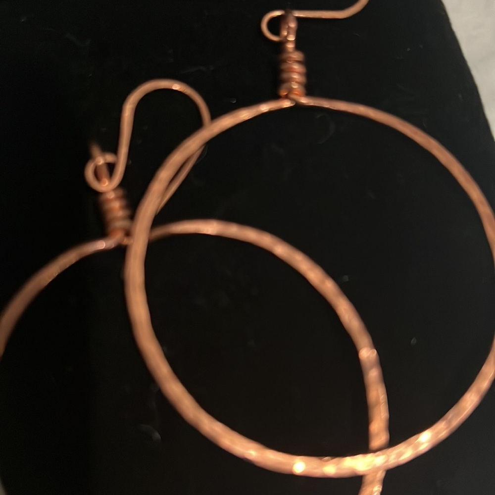 Copper earrings - Picture 2 of 3